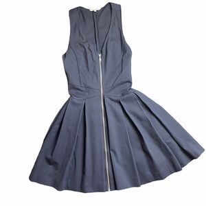 Rebecca Minkoff Navy Drop Waisted Pleated Dress